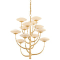 Pluro 12 Light Chandelier, Vintage Dorado Leaf fp7509686
