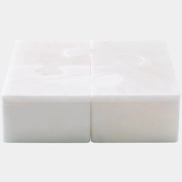 Jigsaw Swivel Caja, Set of 4, Alabaster oz0628241