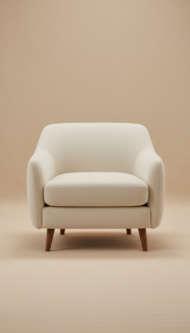Sillón acento tapizado bouclé